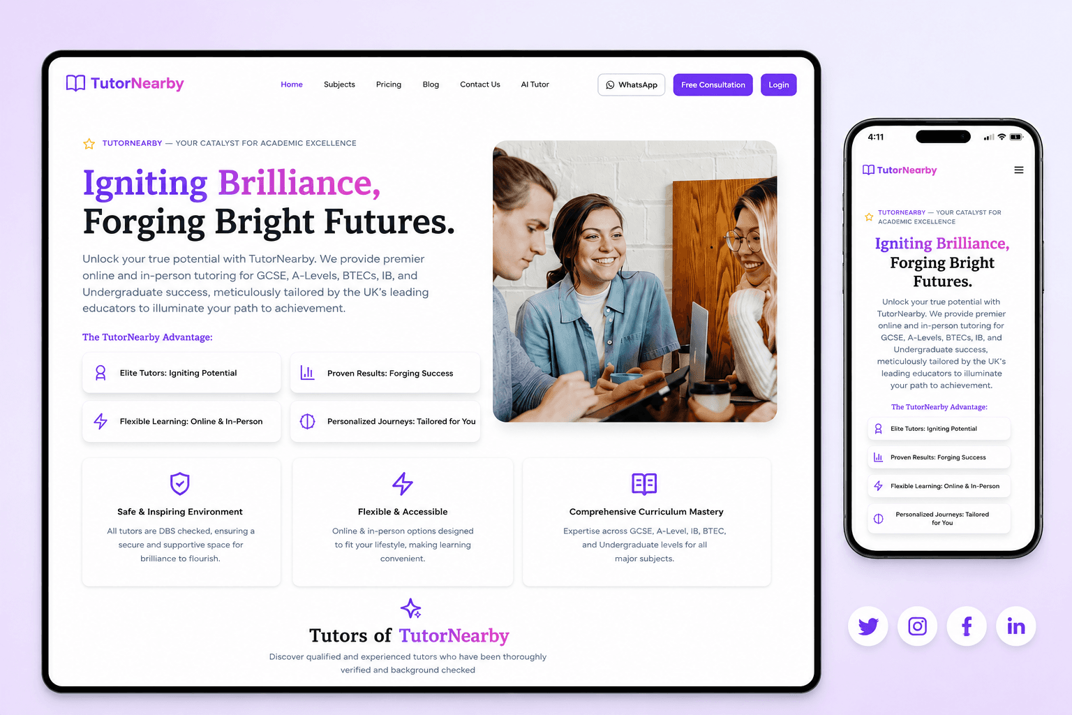 TutorNearby product showcase